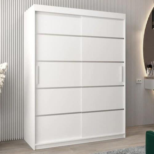 Vevey I Wooden Wardrobe 2 Sliding Doors 150cm In White