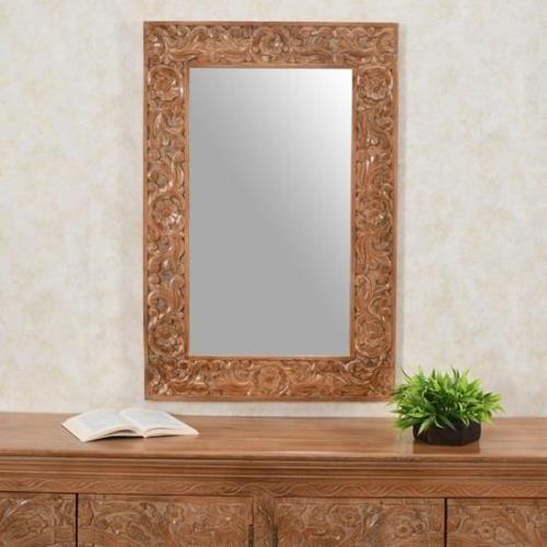 Alaro Wall Mirror With Oak Solid Mangowood Frame