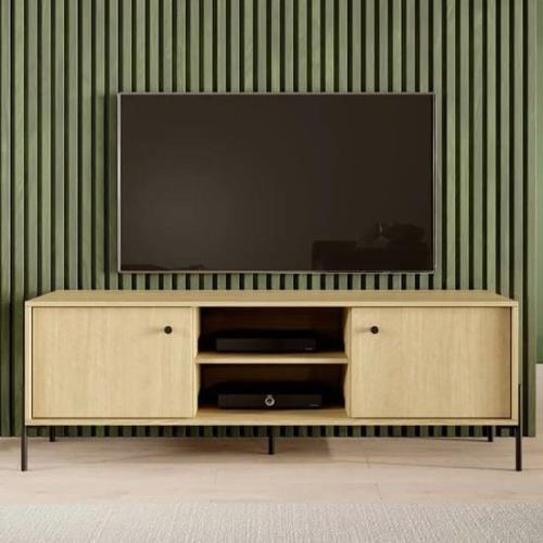 Salta Wooden TV Stand With 2 Doors In Salta Oak