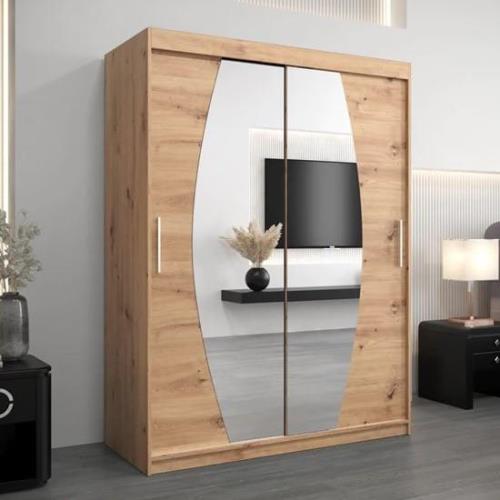 Eden Mirrored Wardrobe 2 Sliding Doors 150cm In White