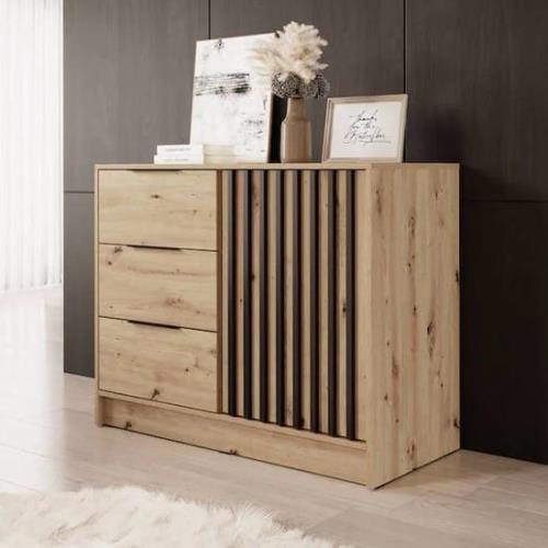 Norco Wooden Sideboard With 1 Door 3 Drawers In Artisan Oak