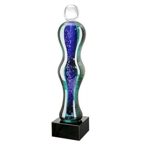 Newark Glass Christa Sculpture In Blue And Black