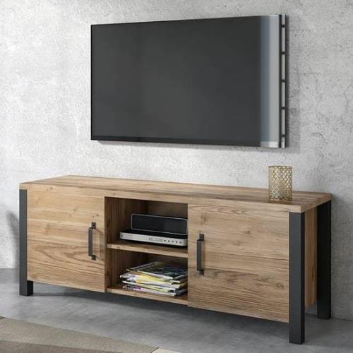 Oaxaca Wooden TV Stand With 2 Doors In Appenzeller Oak