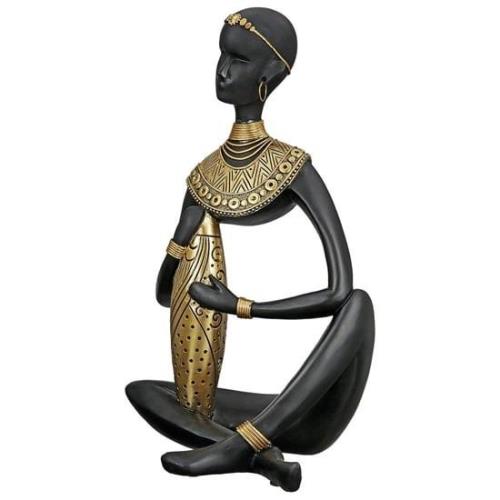 Ocala Polyresin Amari II Sculpture In Black And Gold