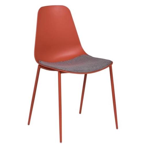 Naxos Metal Dining Chair In Rust Fabric Seat