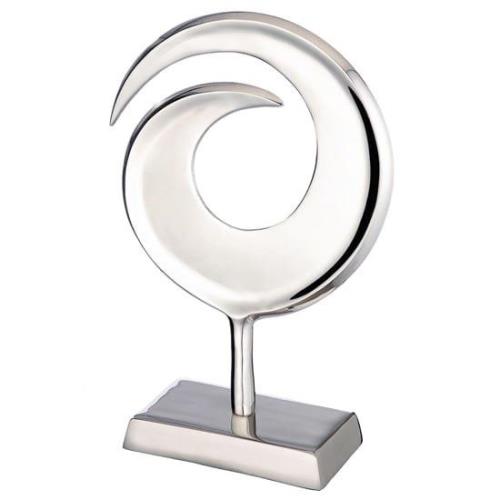 Oro Aluminium Swirl Sculpture Large In Silver