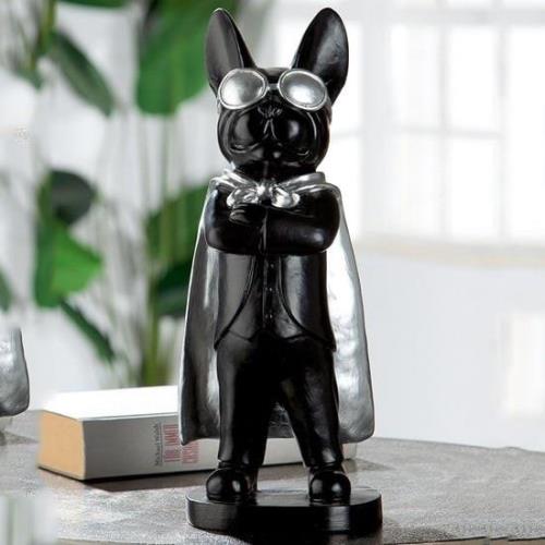 Ocala Polyresin Hero Dog Standing Sculpture In Black