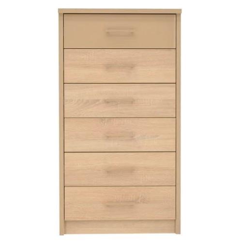 Canton Wooden Chest Of 6 Drawers In Sonoma Oak