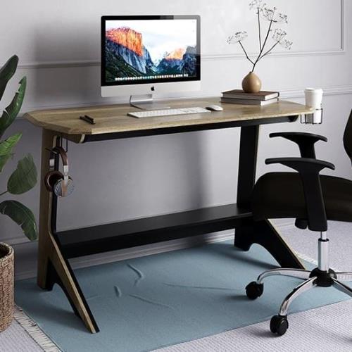 Justine Wooden Computer Desk In Black And Oak