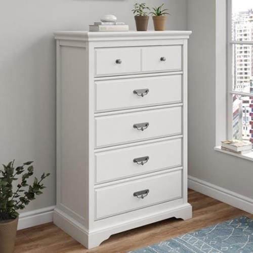 Bradshaw Wooden Chest Of 5 Drawers In White