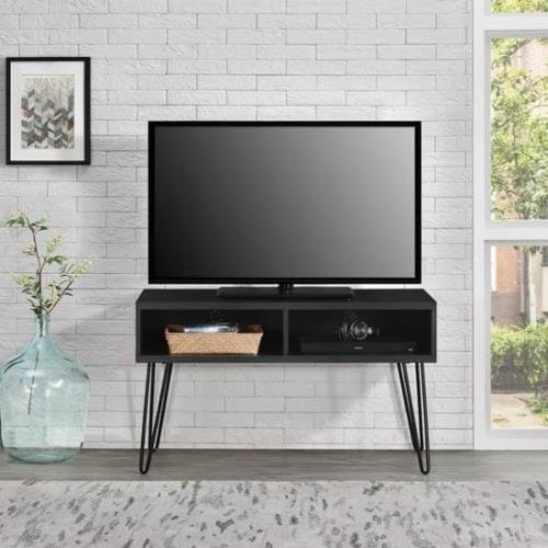 Owes Wooden TV Stand In Black Oak