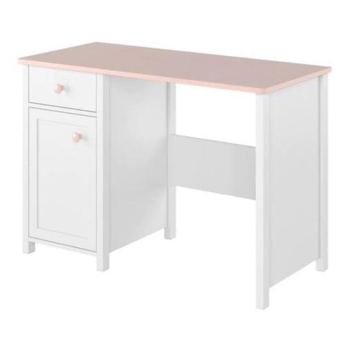 Lenoir Kids Wooden Computer Desk 1 Door 1 Drawer In Matt White