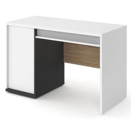 Indio Kids Wooden Computer Desk With 1 Door In Matt White