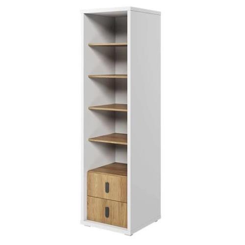 Minot Kids Wooden Bookcase 4 Shelves In Natural Hickory Oak