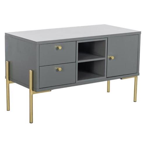 Malibu Wooden TV Stand Wide With 1 Door 2 Drawers In Grey