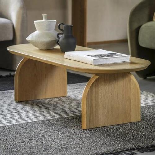 Goleta Wooden Coffee Table Rectangular In Matt Natural