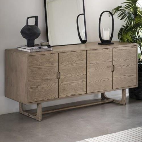 Cairo Wooden Sideboard With 4 Doors In Smoked Oak