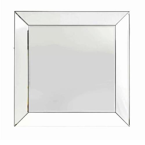 Gorizia Square Leaner Bevelled Wall Mirror In Silver