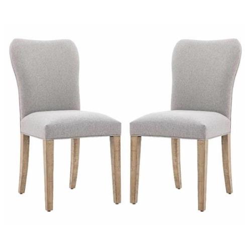 Valletta Natural Fabric Dining Chairs In Pair