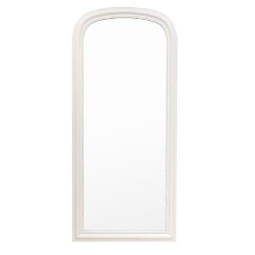 Salta Arch Wall Mirror In Stone Wooden Frame