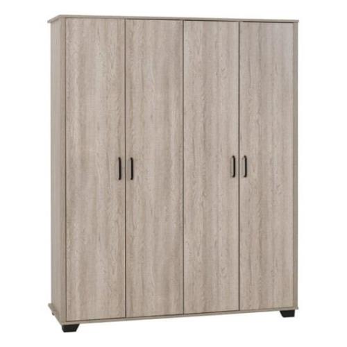 Oxnard Wooden Wardrobe With 4 Doors In Light Oak