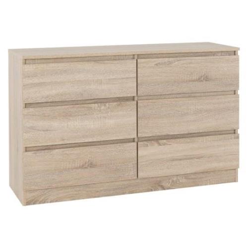 Mcgowen Wooden Chest Of 6 Drawers In Sonoma Oak