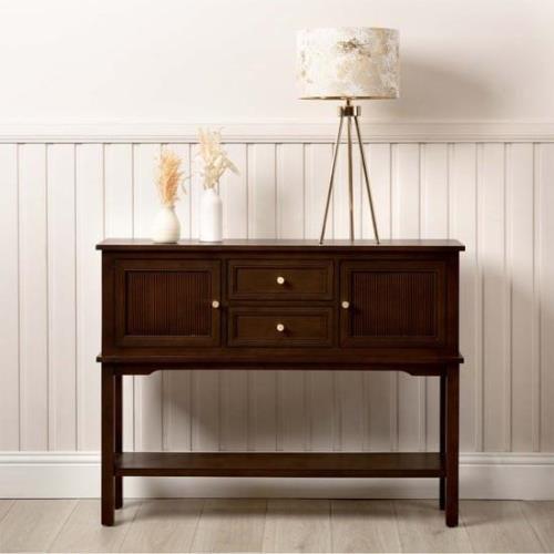 Lorain Wooden Sideboard With 2 Doors 2 Drawers In Walnut Brown