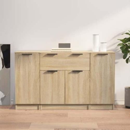 Krefeld Wooden Sideboard With 4 Doors 1 Drawer In Sonoma Oak