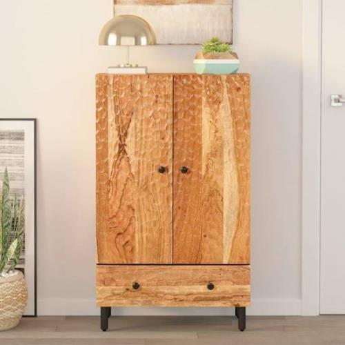 Blanes Acacia Wood Highboard With 2 Doors 1 Drawer In Natural