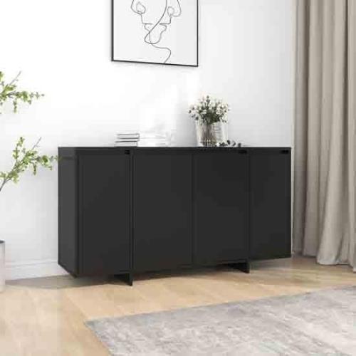 Atoka Wooden Sideboard With 4 Doors In Black