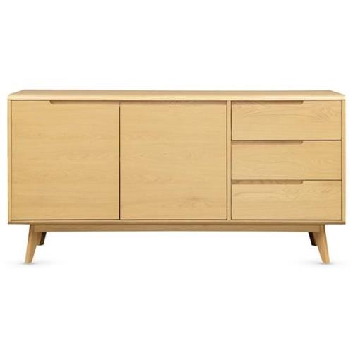 Cairo Wooden Sideboard With 2 Doors 3 Drawers In Natural Oak