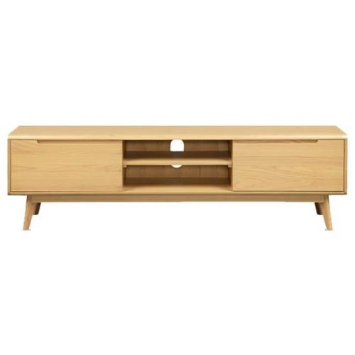 Cairo Wooden TV Stand With 2 Doors In Natural Oak