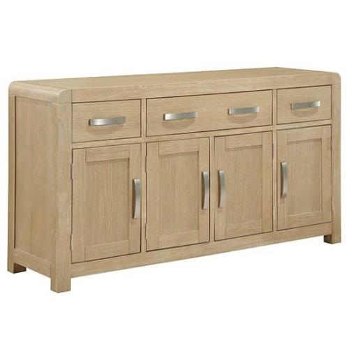 Tyler Wooden Sideboard With 4 Doors 3 Drawers In Washed Oak