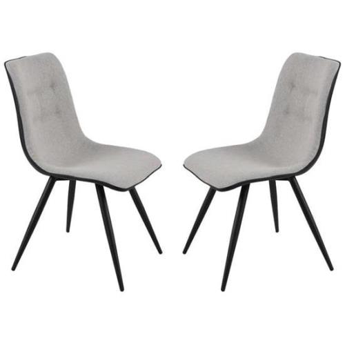 Chieti Grey Fabric Dining Chairs With Grey Legs In Pair