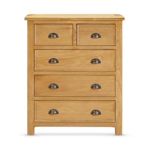 Lecco Wooden Chest Of 5 Drawers In Oak