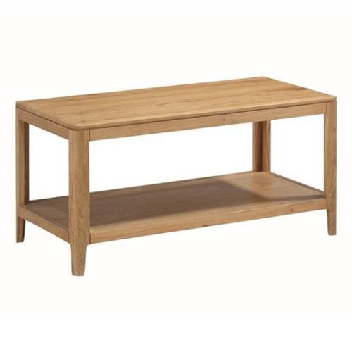 Derry Wooden Coffee Table With Undershelf In Oak