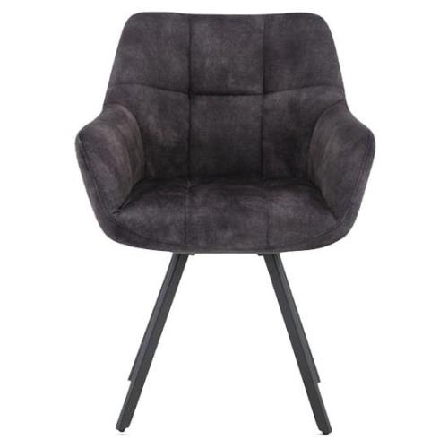 Jordan Fabric Dining Chair In Charcoal With Metal Frame