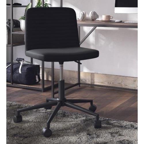 Celina Swivel Faux Leather Home And Office Chair In Black