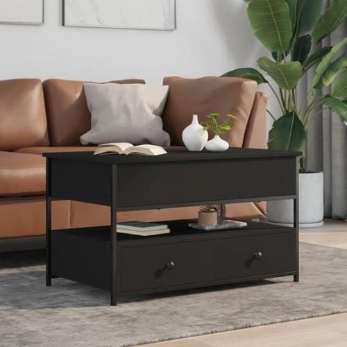 Chester Wooden Coffee Table Large With 2 Drawers In Black