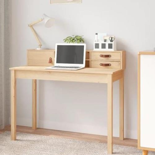 Cambridge Wooden Laptop Desk 1 Door 2 Drawers In Natural