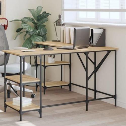 Ampthill Wooden Laptop Desk Corner In Sonoma Oak