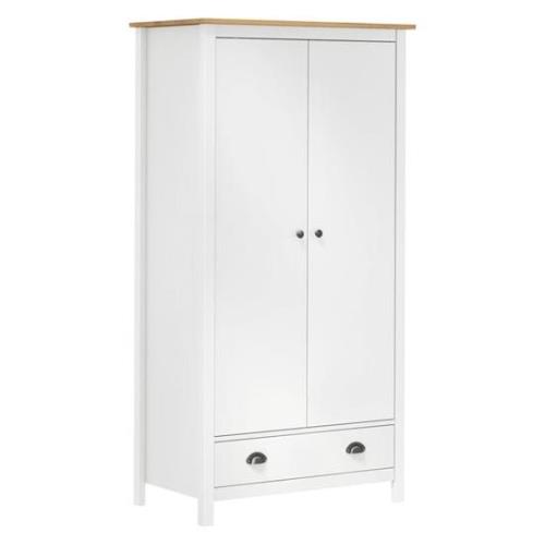 Kendal Wooden Wardrobe With 2 Doors In White And Brown