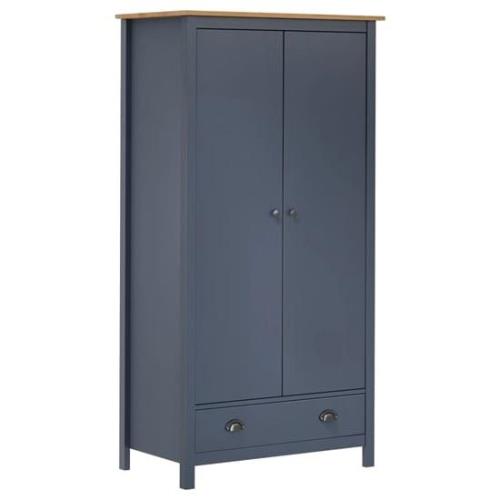 Kendal Wooden Wardrobe With 2 Doors In Grey And Brown