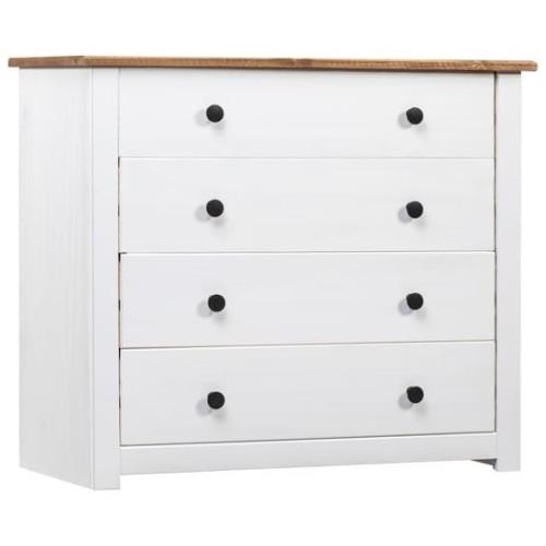 Bury Wooden Chest Of 4 Drawers In White And Brown