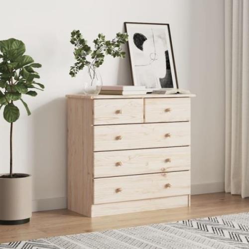 Akron Wooden Chest Of 5 Drawers In Natural