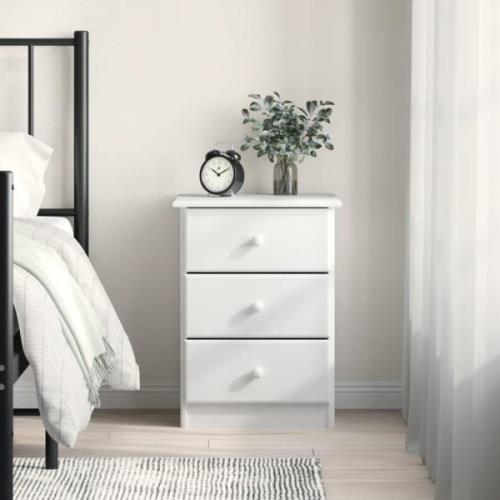 Akron Wooden Bedside Cabinet With 3 Drawer In White