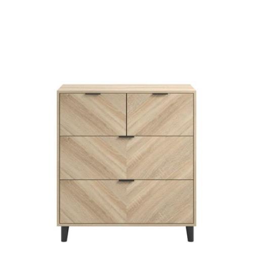 Stockholm Wooden Chest Of 4 Drawers In Sonoma Oak