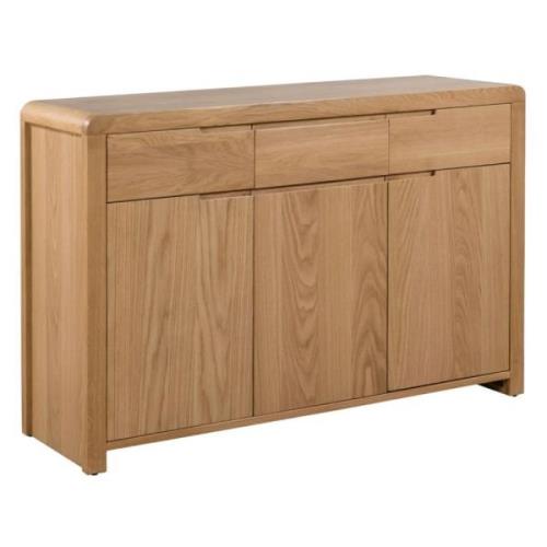 Camber Wooden Sideboard With 3 Doors 3 Drawers In Waxed Oak