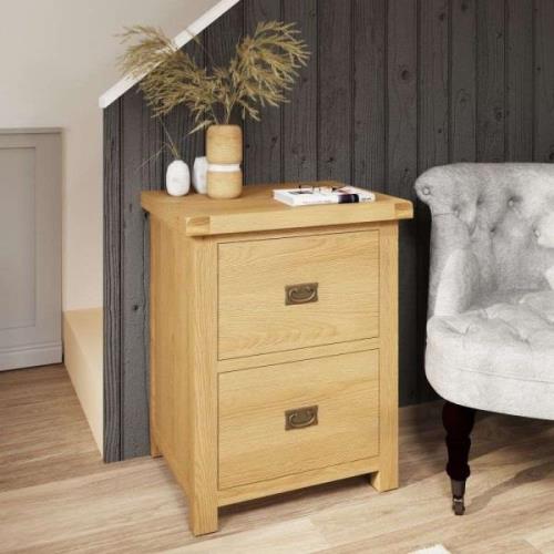 Concan Wooden Filing Cabinet With 2 Drawers In Oak