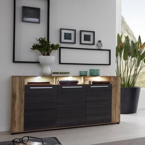 Frantin Contemporary Sideboard In Walnut With LED Lighting